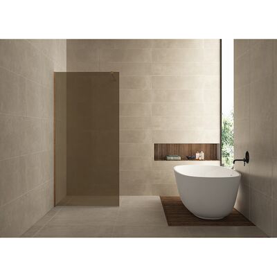 Inloopdouche Wiesbaden Slim Brons Rookglas 100×200 8mm Nano Coating