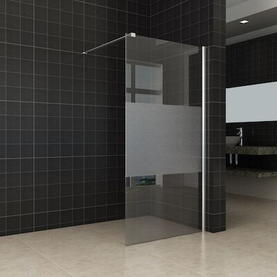 Inloopdouche Wiesbaden Slim Middenband Glas 80×200 8mm Nano Coating