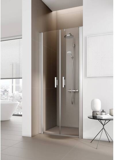 Kermi Pega Pendeldeur voor Douche 120×200 cm Zilver Glans/Helder Glas