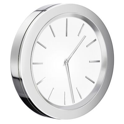 Klok Smedbo Time 6×1 cm Chroom met Witte Wijzerplaat