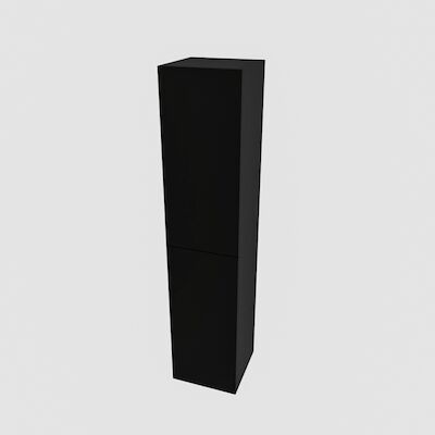 Kolomkast BWS Stockholm 160x35x35 cm Omkeerbaar Twee Deuren Mat Zwart