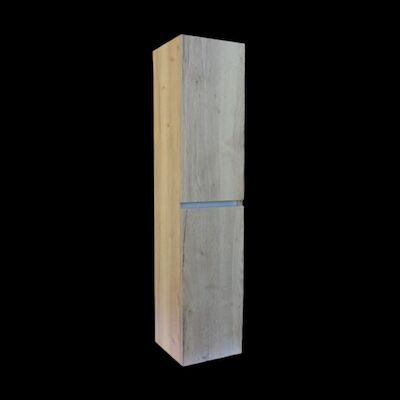 Kolomkast Sanilux Trendline Met Greeplijst Aluminium 160x35x35 Cm Naturel Oak