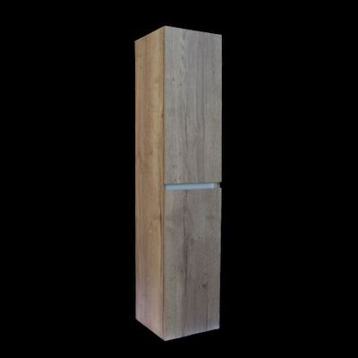 Kolomkast Sanilux Trendline Met Greeplijst Aluminium 160x35x35 Cm Tabak Oak
