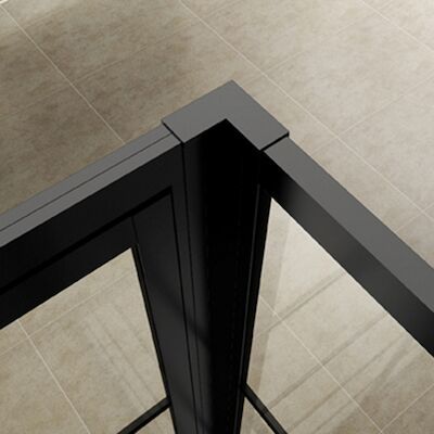 Koppelset Wiesbaden Horizon voor Inloopdouche Met Nisdeur 200×4.7 cm Mat Zwart