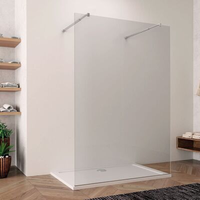 Lacus Douchewand Filicudi Helder Glas | Vrijstaand | Chroom | Inloopdouche (Alle maten)