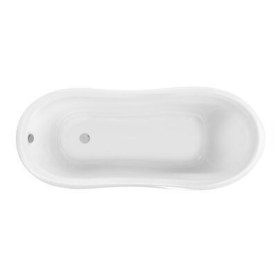 Ligbad Allibert Kara Met Leeuwenpoten Silver 175x71x77 cm Wit