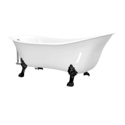 Ligbad Allibert Kara Met Leeuwenpoten Zwart 175x71x77 cm Wit