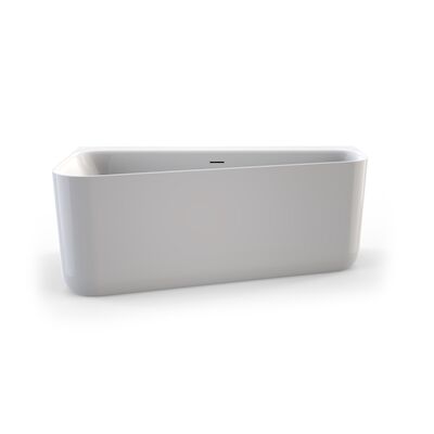Ligbad Back To Wall Plieger Kansas Asymmetrisch Links 155 cm Glanzend Wit