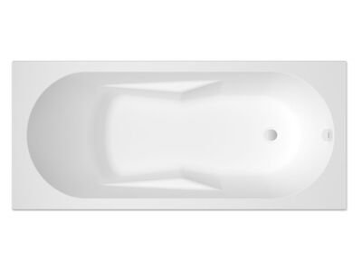 Ligbad Riho Lazy 180×80 cm Bedieningsknop Midden Wit Glanzend