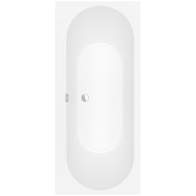 Ligbad Villeroy & Boch Oberon Duobad Quaryl 170 x 75 CM Met Poten Inclusief Overloopcombinatie Stone White