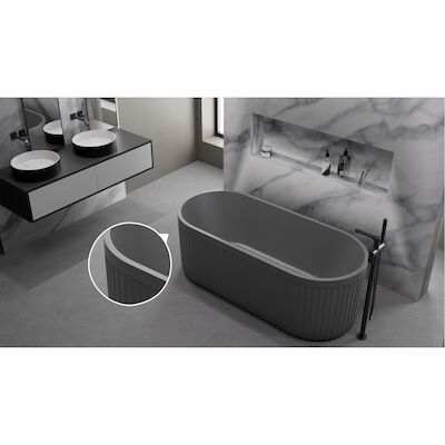 Ligbad Vrijstaand Ideavit Archtec Rock 170x75x60 cm Cement Grijs