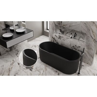 Ligbad Vrijstaand Ideavit Archtec Rock 170x75x60 cm Zwart