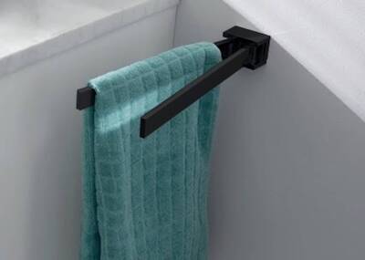 Line 45 Handdoekhouder 2-armig 6×34,6×4,8 cm Mat Zwart