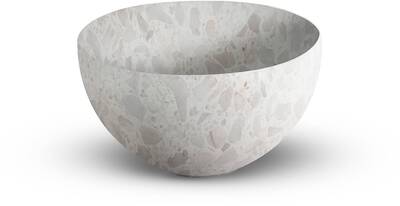 Looox Ceramic Terrazzo Small Compacte waskom Ø 23×13 cm Beige