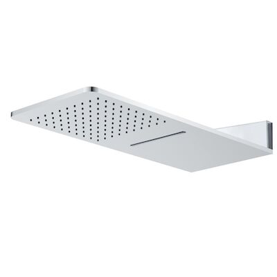 Luxe wand-hoofddouche 24×55 waterval chroom rechthoek