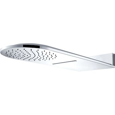 Luxe wand-hoofddouche 25×60 waterval chroom met afronding