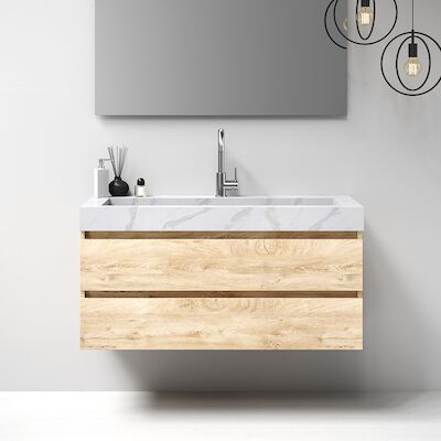 Meubelset Brauer Solution 120 Sahara 2 Lades Met Wastafel Artificial Marble Wit 1 Kraangat