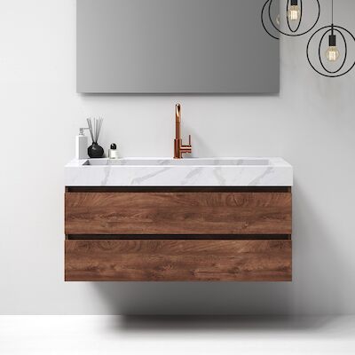 Meubelset Brauer Solution 120 Viking Shield 2 Lades Met Wastafel Artificial Marble Wit 1 Kraangat