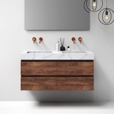 Meubelset Brauer Solution 120 Viking Shield 4 Lades Met Wastafel Artificial Marble Wit 0 Kraangaten