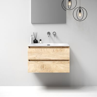 Meubelset Brauer Solution 80 Sahara 2 Lades Met Wastafel Furiosa Mat Wit 0 Kraangaten