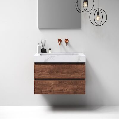 Meubelset Brauer Solution 80 Viking Shield 2 Lades Met Wastafel Artificial Marble Wit 0 Kraangaten