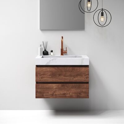 Meubelset Brauer Solution 80 Viking Shield 2 Lades Met Wastafel Artificial Marble Wit 1 Kraangat