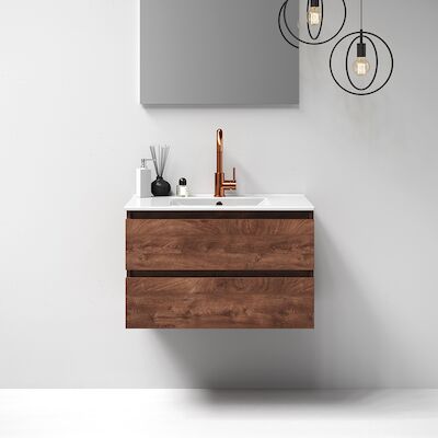 Meubelset Brauer Solution 80 Viking Shield 2 Lades Met Wastafel Empoli Glanzend Wit 1 Kraangat