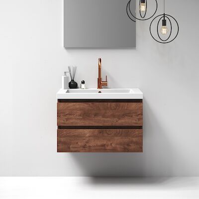 Meubelset Brauer Solution 80 Viking Shield 2 Lades Met Wastafel Foggia Glanzend Wit 1 Kraangat