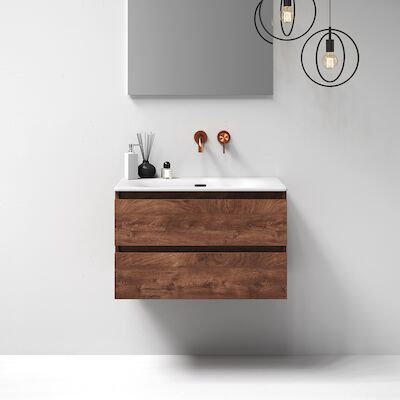 Meubelset Brauer Solution 80 Viking Shield 2 Lades Met Wastafel Furiosa Glanzend Wit 0 Kraangaten