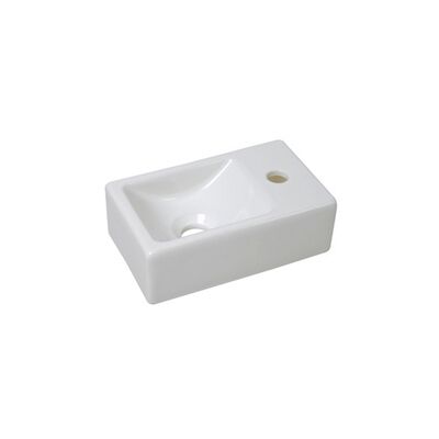Mini Fontein Plieger 30×18 cm Keramiek Glans Wit (kraangat rechts)