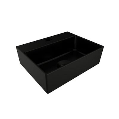 Mini Fontein Plieger Kansas 1 Kraangat 29×23 cm Zonder Overloop Mat Zwart