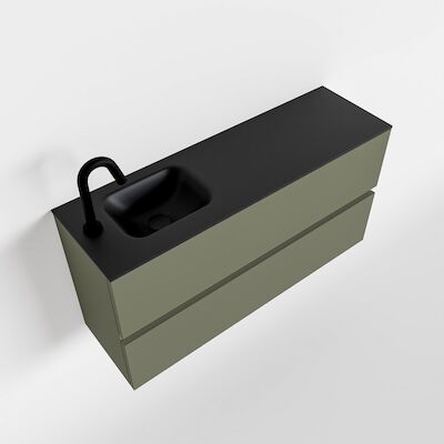 MONDIAZ ADA 100cm toiletmeubel army. LEX wastafel urban links 1 kraangat