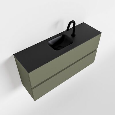 MONDIAZ ADA 100cm toiletmeubel army. LEX wastafel urban midden 1 kraangat