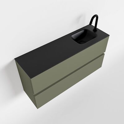 MONDIAZ ADA 100cm toiletmeubel army. LEX wastafel urban rechts 1 kraangat