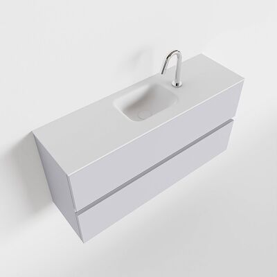 MONDIAZ ADA 100cm toiletmeubel cale. LEX wastafel talc midden 1 kraangat