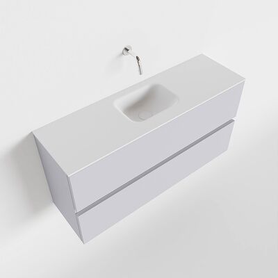 MONDIAZ ADA 100cm toiletmeubel cale. LEX wastafel talc midden zonder kraangat