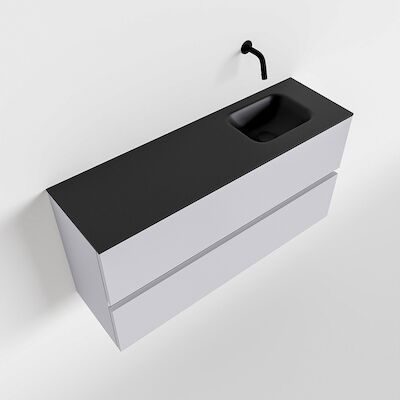 MONDIAZ ADA 100cm toiletmeubel cale. LEX wastafel urban rechts zonder kraangat