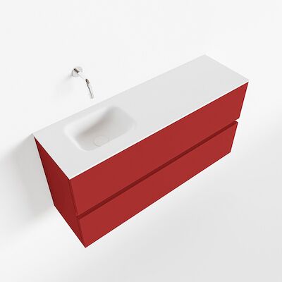 MONDIAZ ADA 100cm toiletmeubel fire. LEX wastafel talc links zonder kraangat