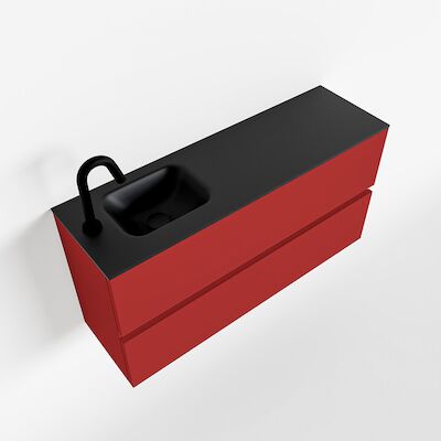 MONDIAZ ADA 100cm toiletmeubel fire. LEX wastafel urban links 1 kraangat