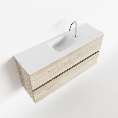 MONDIAZ ADA 100cm toiletmeubel light brown grey. LEX wastafel talc midden 1 kraangat