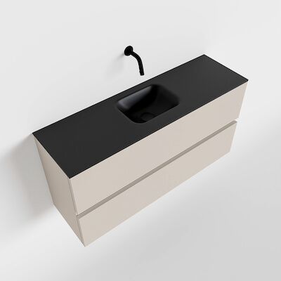 MONDIAZ ADA 100cm toiletmeubel linen. LEX wastafel urban midden zonder kraangat