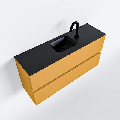 MONDIAZ ADA 100cm toiletmeubel ocher. LEX wastafel urban midden 1 kraangat