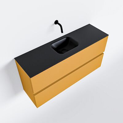 MONDIAZ ADA 100cm toiletmeubel ocher. LEX wastafel urban midden zonder kraangat