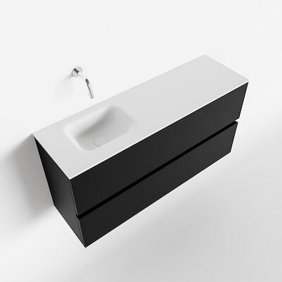 MONDIAZ ADA 100cm toiletmeubel urban. LEX wastafel talc links zonder kraangat
