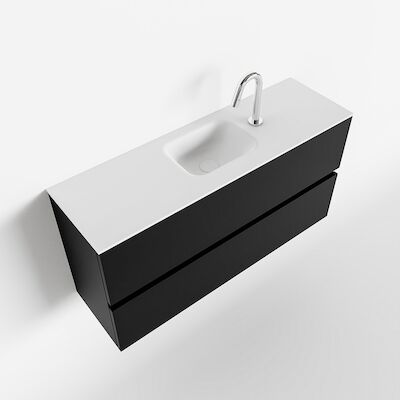 MONDIAZ ADA 100cm toiletmeubel urban. LEX wastafel talc midden 1 kraangat