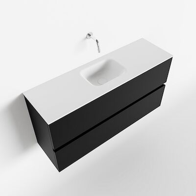 MONDIAZ ADA 100cm toiletmeubel urban. LEX wastafel talc midden zonder kraangat