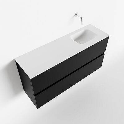 MONDIAZ ADA 100cm toiletmeubel urban. LEX wastafel talc rechts zonder kraangat