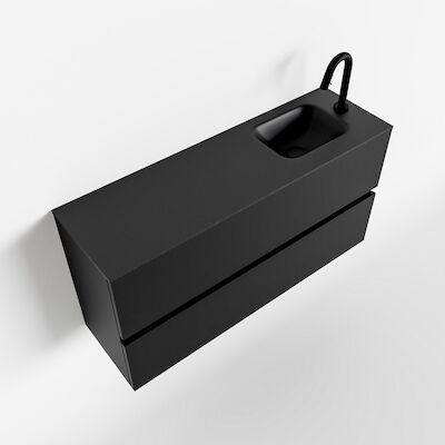 MONDIAZ ADA 100cm toiletmeubel urban. LEX wastafel urban rechts 1 kraangat