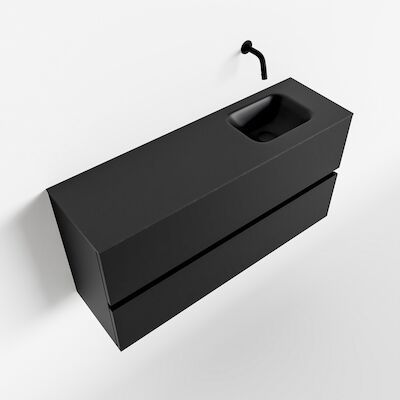 MONDIAZ ADA 100cm toiletmeubel urban. LEX wastafel urban rechts zonder kraangat