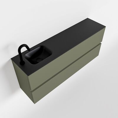MONDIAZ ADA 120cm toiletmeubel army. LEX wastafel urban links 1 kraangat